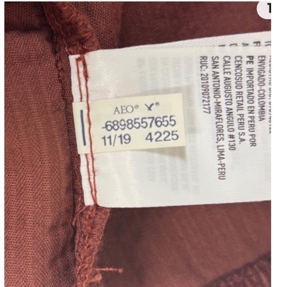 American Eagle Corduroy Tiered Shirtdress Rust Brown M Cottagecore Boho Indie - Picture 10 of 10